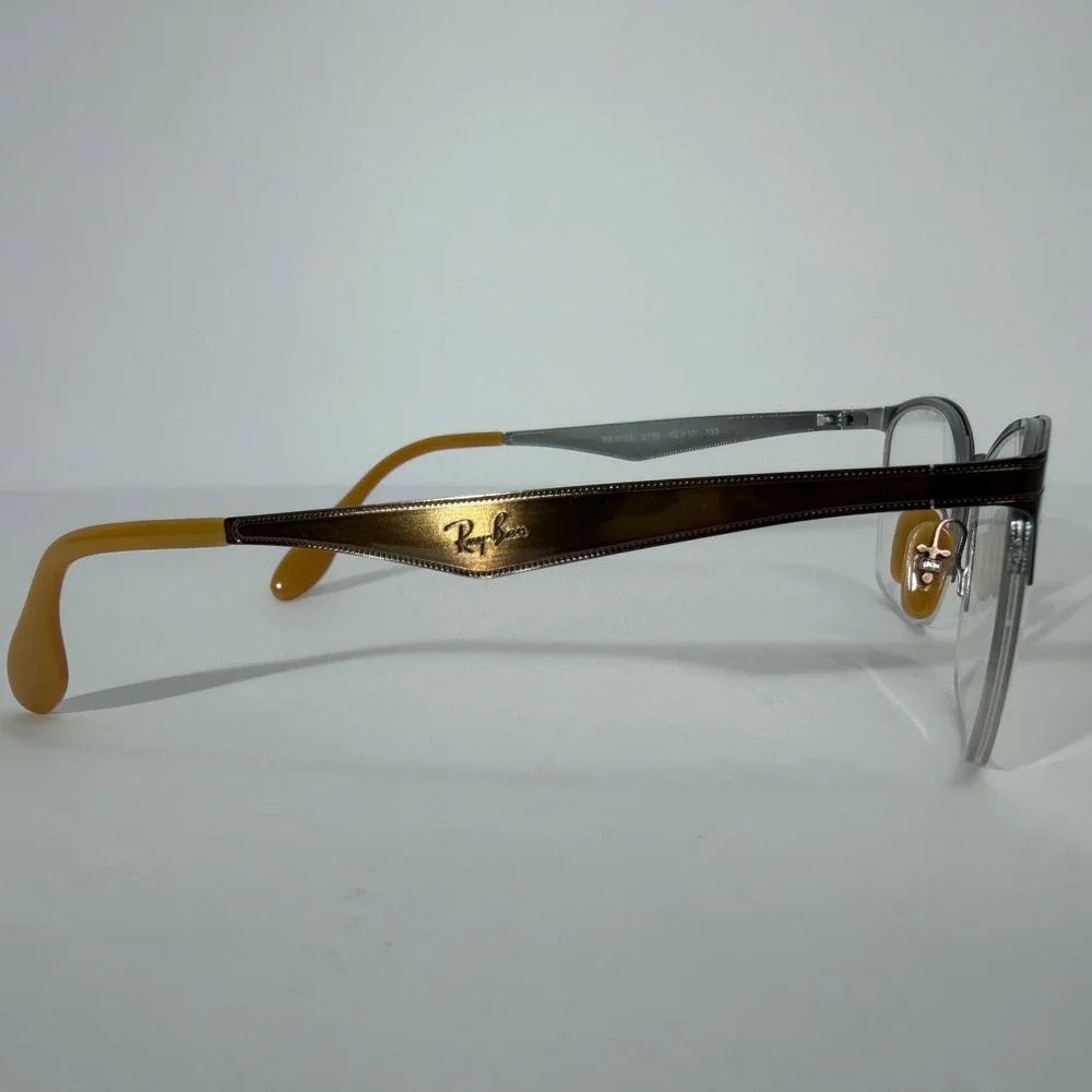 Ray-Ban RB6345 2732 Brown Silver Semi-Rimless Cat‎ Eye Optical Frames 52-17-135